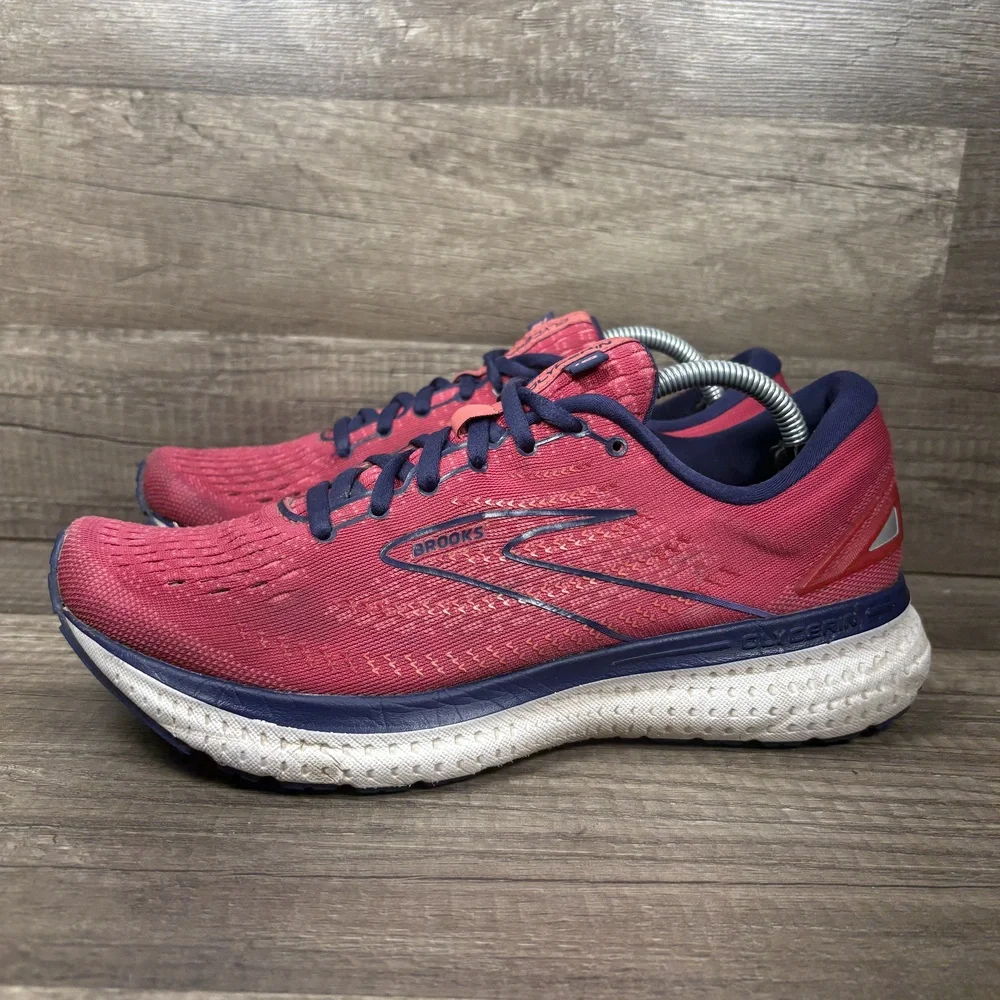 Brooks Glycerin 19 Red Blue Womens US Size 9.5 EUR 41 1203431B623 Running Shoes